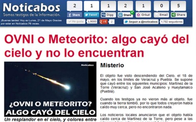 Resultado de imagen de meteorito ovni